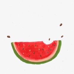 甜西瓜手绘夏天水果西瓜矢量图高清图片