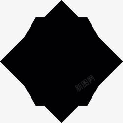 正方形的轮廓黑暗的形状几何图标高清图片