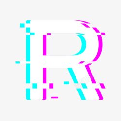 R字母通信logo抖音风格英文字母R高清图片