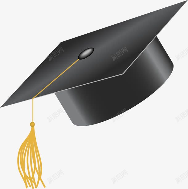 黑色学士帽图案png免抠素材_新图网 https://ixintu.com 博士帽 卡通 学生 帽子 毕业