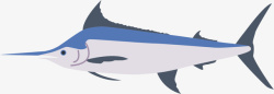 海洋剑鱼蓝色卡通海底剑鱼高清图片