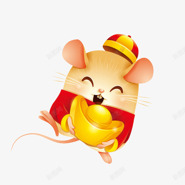 2020新年小金鼠png免抠素材_新图网 https://ixintu.com 2020年 小老鼠 小金鼠 新年 金老鼠