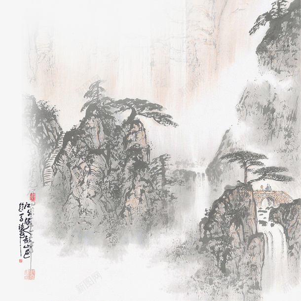 清明节水墨风山水画透明psd免抠素材_新图网 https://ixintu.com 150DPI 山水 水墨山水画 水墨风 清明节日 清明节水墨风山水画 清明节海报 清明节踏青