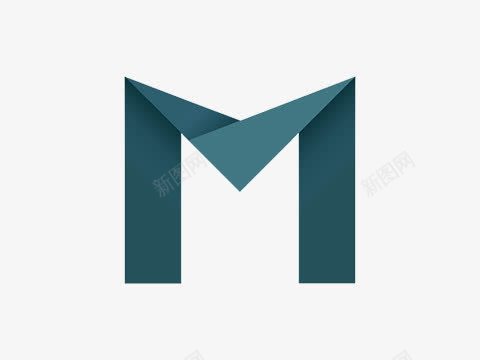 蓝色字母Mpng免抠素材_新图网 https://ixintu.com 几何 创意 字母 设计