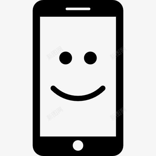 智能手机与微笑图标png_新图网 https://ixintu.com 图案 手机 电话的人 笑脸 表情 表情符号