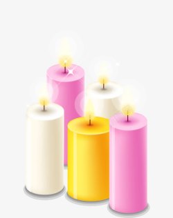 浪漫的蜡烛多彩浪漫闪耀蜡烛高清图片