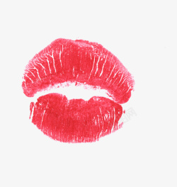 玫红色嘴唇浪漫红色唇印高清图片