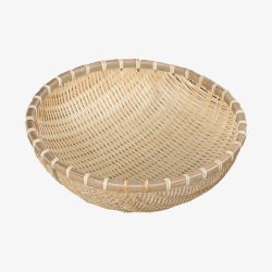 竹子编织的篮子洗菜晾晒篮高清图片