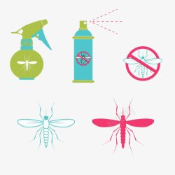 喷雾清洁标志彩色卡通杀虫剂标志高清图片