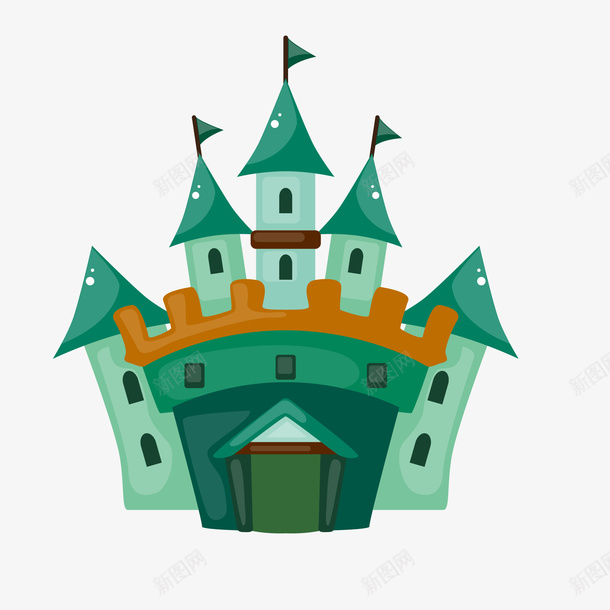 绿色的城堡建筑物矢量图ai免抠素材_新图网 https://ixintu.com 城堡 宫殿 建筑物 房屋 矢量图 童话故事 绿色 蛋糕城堡
