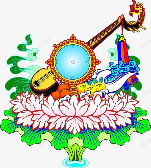 藏族乐器png免抠素材_新图网 https://ixintu.com 乐器 莲花座 藏族元素 藏族文化 藏族风情