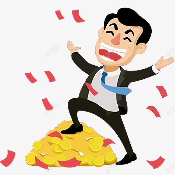 卡通金币红包男孩png免抠素材_新图网 https://ixintu.com 压岁钱 大促 活动促销 男孩 红包 装饰图案 金币