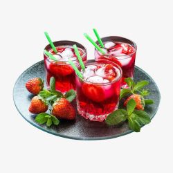高雅格调草莓果汁高清图片