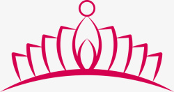 玫红色对称的女王王冠矢量图素材