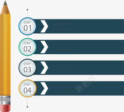 铅笔图表黄色铅笔数字序列高清图片