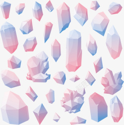蓝水晶手绘蓝粉色宝石钻石矢量图高清图片