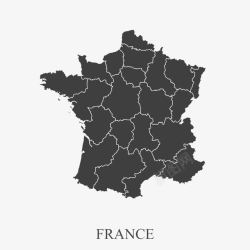 矢量法国地图黑色法国地图高清图片