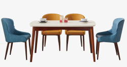 椅子餐桌简约版的餐桌摆设高清图片
