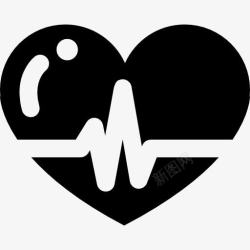 心率符号心跳的生命线在心脏图标高清图片