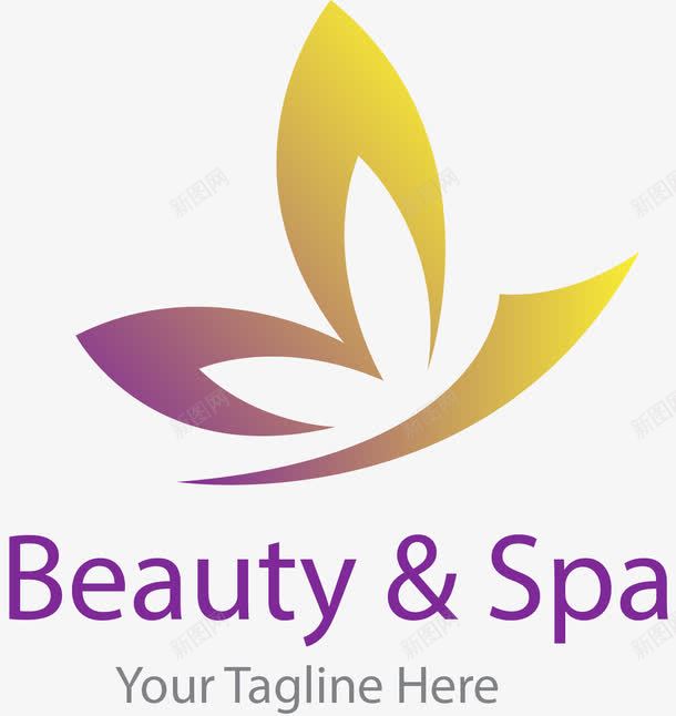美容spa标识图标png_新图网 https://ixintu.com logo设计 渐变色 美容logo设计 美容spa标识 美容沙龙logo 美容美妆美甲 蝴蝶