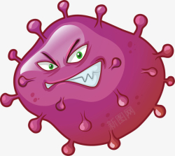 有害生物素材粉紫色恶性细菌矢量图高清图片