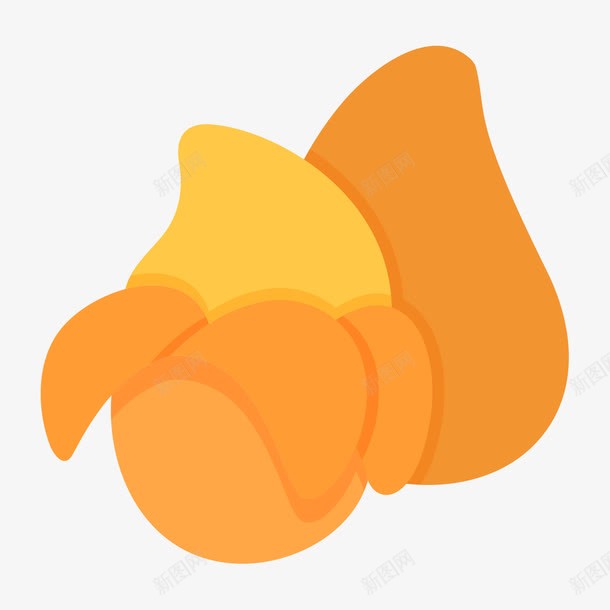 卡通芒果png免抠素材_新图网 https://ixintu.com 几何 剥皮 卡通 平面 扁平 手绘 水果 芒果 黄色