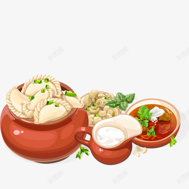 中国风美食饺子png免抠素材_新图网 https://ixintu.com 中国风 美食 面食 食物 饭桌上的食物 饺子