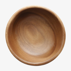 棕色圆形盆深棕色容器圆形空的木制碗实物高清图片