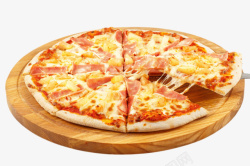 披萨免费下载实物砧板夏威夷披萨高清图片