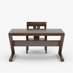 复古棕色简单中式书桌书房桌椅古典复古中式书桌高清图片