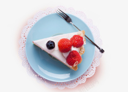 甜点海报实物一块草莓小蛋糕高清图片