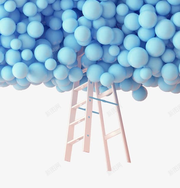 蓝色气球png免抠素材_新图网 https://ixintu.com 气球 蓝色 装饰