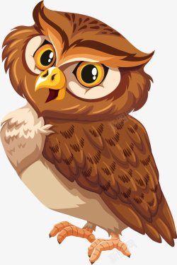 棕色眼睛可爱的猫头鹰矢量图高清图片
