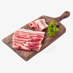 西班牙天然谷饲猪肉精选黑猪五花肉片高清图片