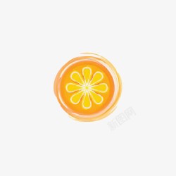橙汁标志卡通手绘橙子片高清图片