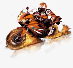 摩托车山坡运动带火的摩托车高清图片