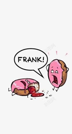 粉色饼干卡通夹心甜甜圈高清图片
