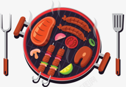 食物插图卡通烧烤矢量图高清图片