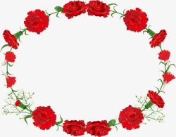 康乃馨边框红色美丽花朵花环高清图片