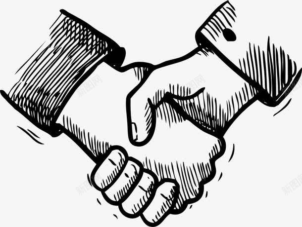 手绘握手图标png_新图网 https://ixintu.com 卡通图标 合作伙伴 商业伙伴 商务合作 商务谈判 手牵手 手绘 握手 握手ico 达成协议