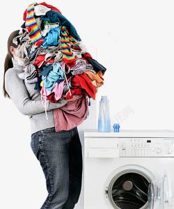 系衣服的女人洗衣服高清图片