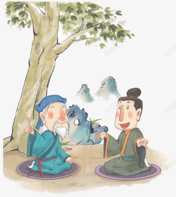 论语人物插画png免抠素材_新图网 https://ixintu.com 人物 墙绘素材 壁画素材 彩图 插图 插画 文化墙素材 树木 论语 论语人物插画 论语卡通 论语插图