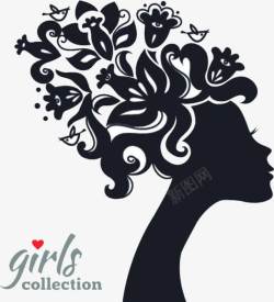黑色概念女性美容美发海报宣传免素材