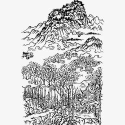 素描山水素材