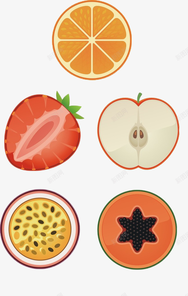 橙子草莓水果切片png免抠素材_新图网 https://ixintu.com 切片 切片水果 橙子素材 装饰