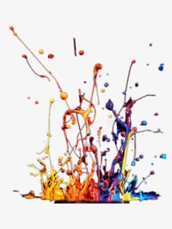 彩绘水滴舞动的颜料高清图片