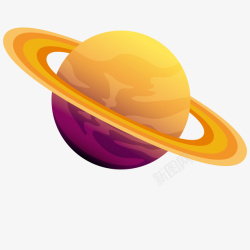 黄紫色圆环星球模型素材