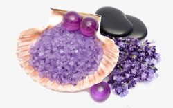 紫色的石头SPA水疗用品高清图片