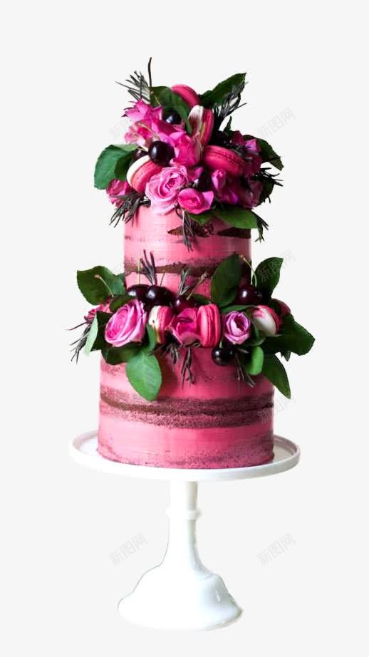 马卡龙蛋糕png免抠素材_新图网 https://ixintu.com 婚庆 婚礼 巧克力 樱桃 玫瑰花 甜品 紫红色 绿叶 美食 翻糖蛋糕 葡萄