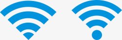 WiFi信号指示图矢量图2款蓝色WIFI信号高清图片
